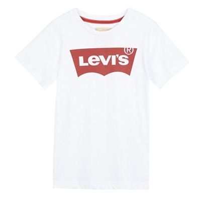 Boys' white logo print t-shirt